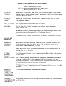 REDWOODS COMMUNITY COLLEGE DISTRICT Minutes of the College Council