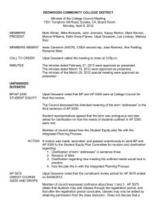 REDWOODS COMMUNITY COLLEGE DISTRICT Minutes of the College Council Meeting