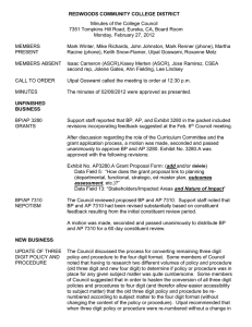 REDWOODS COMMUNITY COLLEGE DISTRICT Minutes of the College Council