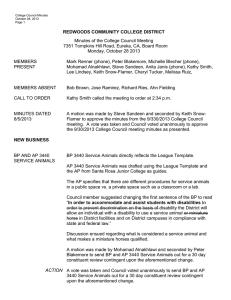 Minutes of the College Council Meeting Monday, October 28 2013
