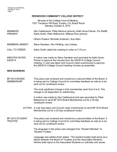 Minutes of the College Council Meeting Monday October 6, 2014