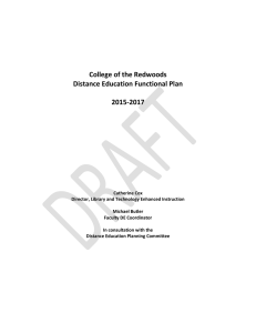 College of the Redwoods Distance Education Functional Plan  2015-2017