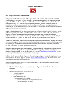 College of the Redwoods  Flex Program General Information: