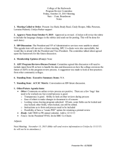 College of the Redwoods Program Review Committee Friday, October 23, 2015 Meeting