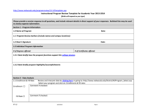 Instructional Program Review Template for Academic Year 2013-2014