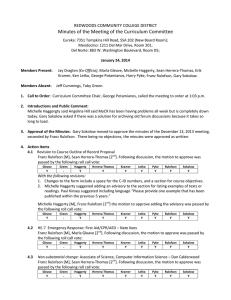 Minutes of the Meeting of the Curriculum Committee  REDWOODS COMMUNITY COLLEGE DISTRICT 
