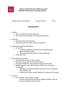 Redwood Adult Education (RAE) Consortium AEBG/AB 104 Executive Committee Meeting Meeting Minutes