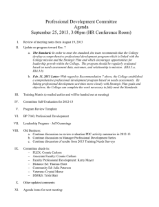 Professional Development Committee Agenda September 25, 2013, 3:00pm (HR Conference Room)