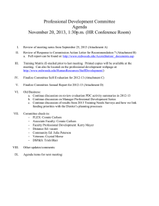 Professional Development Committee Agenda November 20, 2013, 1:30p.m. (HR Conference Room)