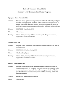 Summary of Environmental and Safety Programs