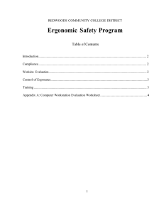 Ergonomic  Safety Program  Table of Contents