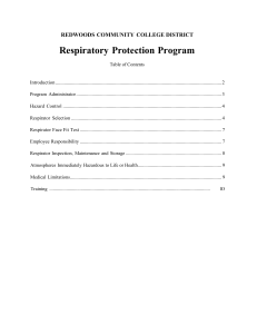 Respiratory  Protection Program  REDWOODS  COMMUNITY  COLLEGE DISTRICT