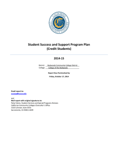 Student Success and Support Program Plan (Credit Students) 2014-15