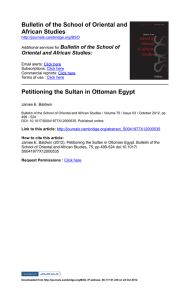 Bulletin of the School of Oriental and  African Studies Petitioning the Sultan in Ottoman Egypt Bulletin of the School of 