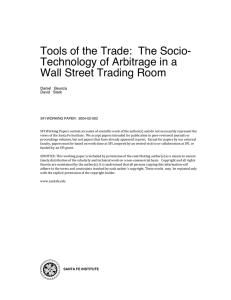 Tools of the Trade:  The Socio- Wall Street Trading Room