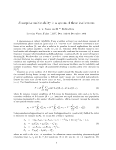 Absorptive multistability in a system of three level centers