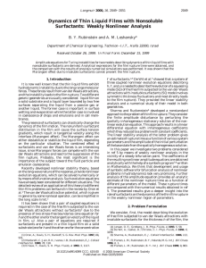 Dynamics of Thin Liquid Films with Nonsoluble Surfactants: Weakly Nonlinear Analysis