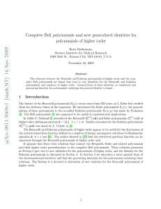 Complete Bell polynomials and new generalized identities for