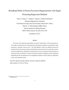 Broadband Mode in Proton-Precession Magnetometers with Signal Processing Regression Methods