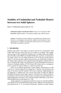 Stability of Unduloidal and Nodoidal Menisci between two Solid Spheres