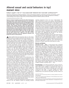 Altered sexual and social behaviors in trp2 mutant mice