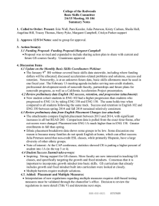 College of the Redwoods Basic Skills Committee 2/6/15 Meeting, SS 104 Summary Notes