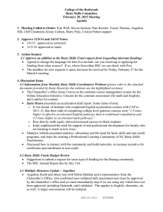 College of the Redwoods Basic Skills Committee February 20, 2015 Meeting Agenda