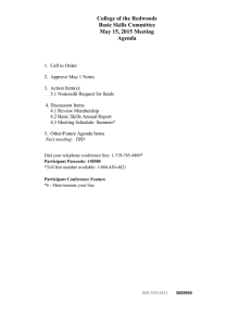 College of the Redwoods Basic Skills Committee May 15, 2015 Meeting Agenda