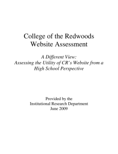 College of the Redwoods Website Assessment  A Different View: