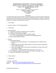 REDWOODS COMMUNITY COLLEGE DISTRICT Meeting of the Enrollment Management Committee (EMC) AGENDA
