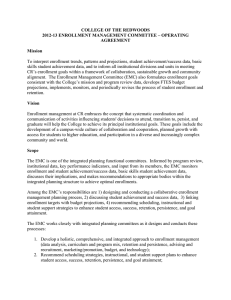 COLLEGE OF THE REDWOODS 2012-13 ENROLLMENT MANAGEMENT COMMITTEE – OPERATING AGREEMENT