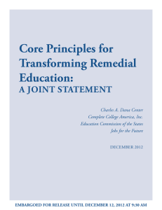 Core Principles for Transforming Remedial Education: