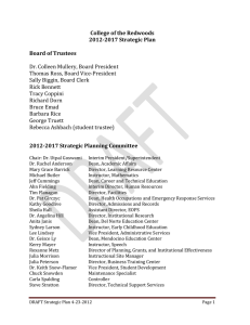 College of the Redwoods 2012-2017 Strategic Plan  Board of Trustees