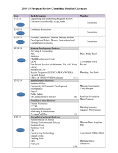 2014-15 Program Review Committee Detailed Calendar: