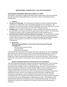 REDWOODS COMMUNITY COLLEGE DISTRICT Assessment	Committee	Notes	for	October	21,	2013