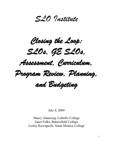 SLO Institute  Closing the Loop: SLOs, GE SLOs,