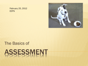 ASSESSMENT The Basics of February 25, 2012 EDTN