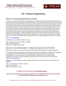 CTE – February Programming CENTER FOR TEACHING EXCELLENCE