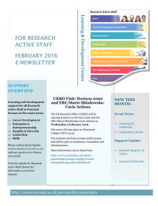 FOR RESEARCH ACTIVE STAFF FEBRUARY 2016 E-NEWSLETTER