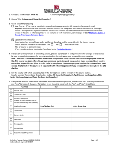 ANTH 40 (if applicable): Independent Study (Anthropology)