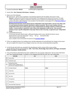 College of the Redwoods CURRICULUM PROPOSAL Biol 42