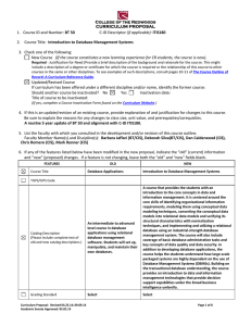 BT 50 (if applicable): Introduction to Database Management Systems