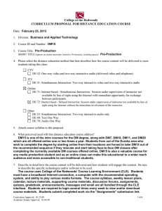 College of the Redwoods CURRICULUM PROPOSAL FOR DISTANCE EDUCATION COURSE Date: