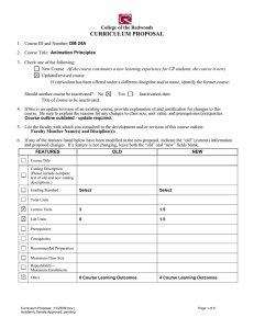 CURRICULUM PROPOSAL College of the Redwoods