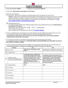 College of the Redwoods CURRICULUM PROPOSAL ENGL 9