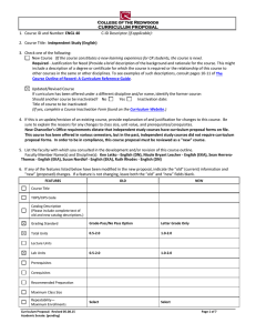 College of the Redwoods CURRICULUM PROPOSAL ENGL 40