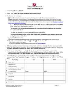 CURRICULUM PROPOSAL College of the Redwoods 1.  Course ID and Number: