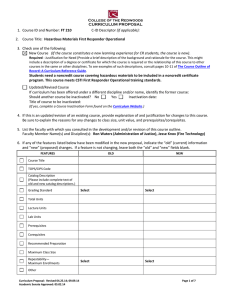 FT 210 (if applicable): Hazardous Materials First Responder Operational