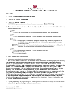 College of the Redwoods CURRICULUM PROPOSAL FOR DISTANCE EDUCATION COURSE Date: