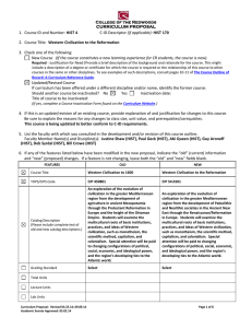 HIST 4 (if applicable): Western Civilization to the Reformation